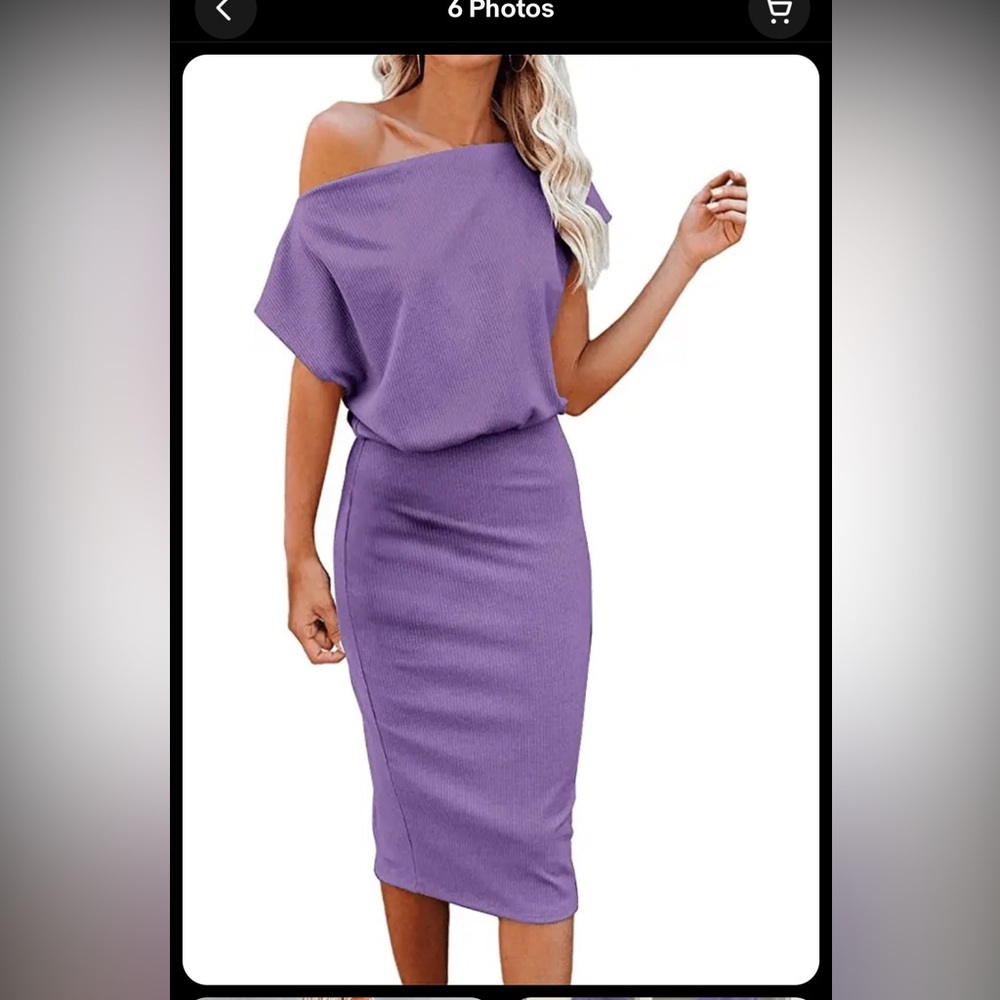 PURPLE RIBBED DRESS